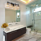 Luminaires de salle de bain modernes à 3, 4 ou 5 lumières en cristal à intensité variable, pour miroir