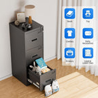 Classeur métallique verrouillable à 3 tiroirs pour bureau à domicile, armoire roulante entièrement assemblée