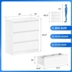 Classeur métallique verrouillable à 3 tiroirs pour bureau à domicile, armoire roulante entièrement assemblée