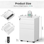 Classeur métallique verrouillable à 3 tiroirs pour bureau à domicile, armoire roulante entièrement assemblée