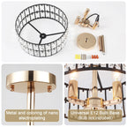 Plafonnier semi-encastré à 3 lumières en cristal pour salon et couloir