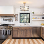 Plafonnier semi-encastré à 3 lumières en cristal pour salon et couloir