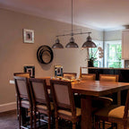 Suspension à 3 lumières en métal style campagnard rétro pour îlot de cuisine