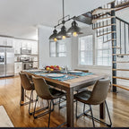 Suspension à 3 lumières en métal style campagnard rétro pour îlot de cuisine