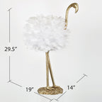 Lampe de table Flamingo - Blanc et or - 30,5 H - 30H x 19L x 14P