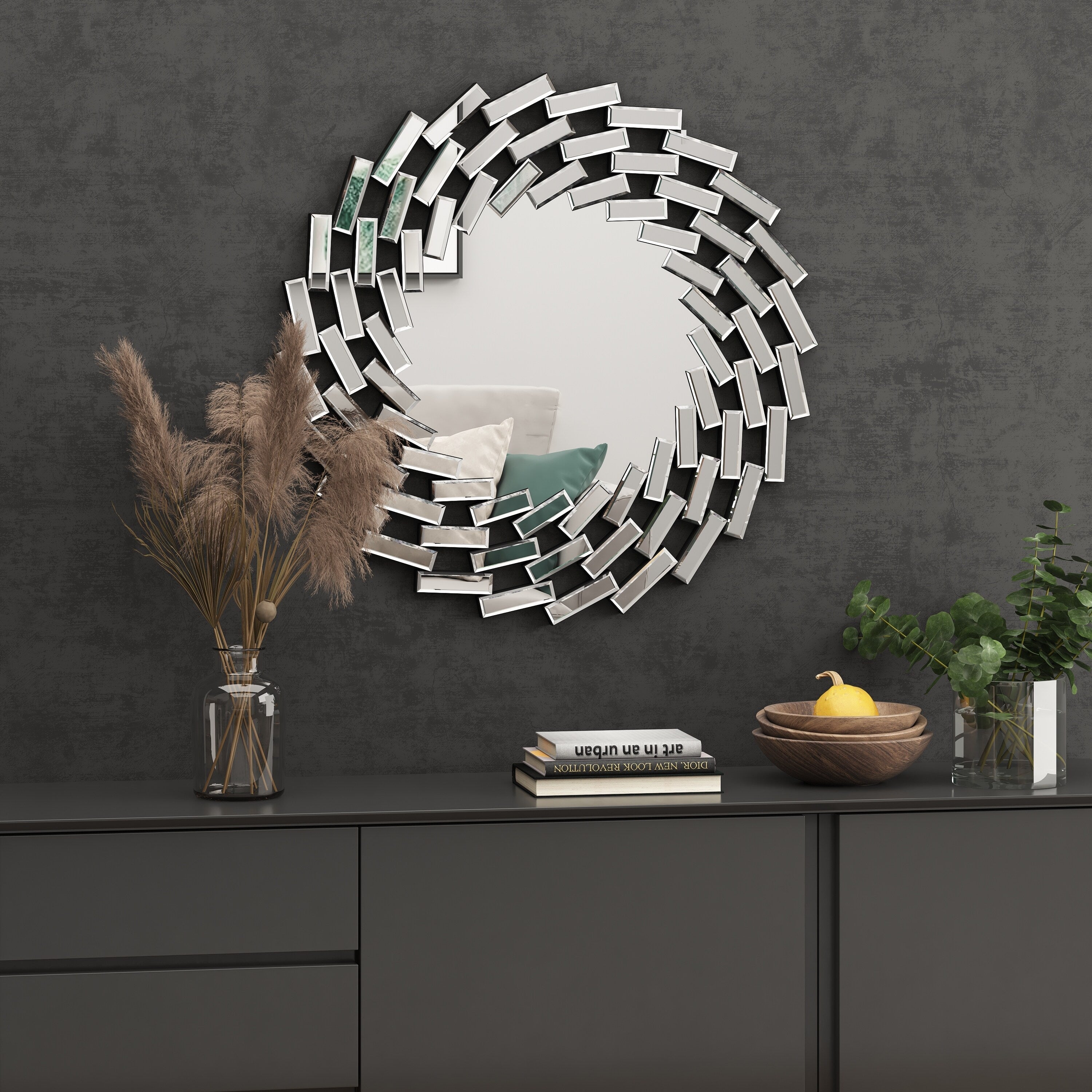 Miroir mural en forme de soleil Miroir d'appoint rond
