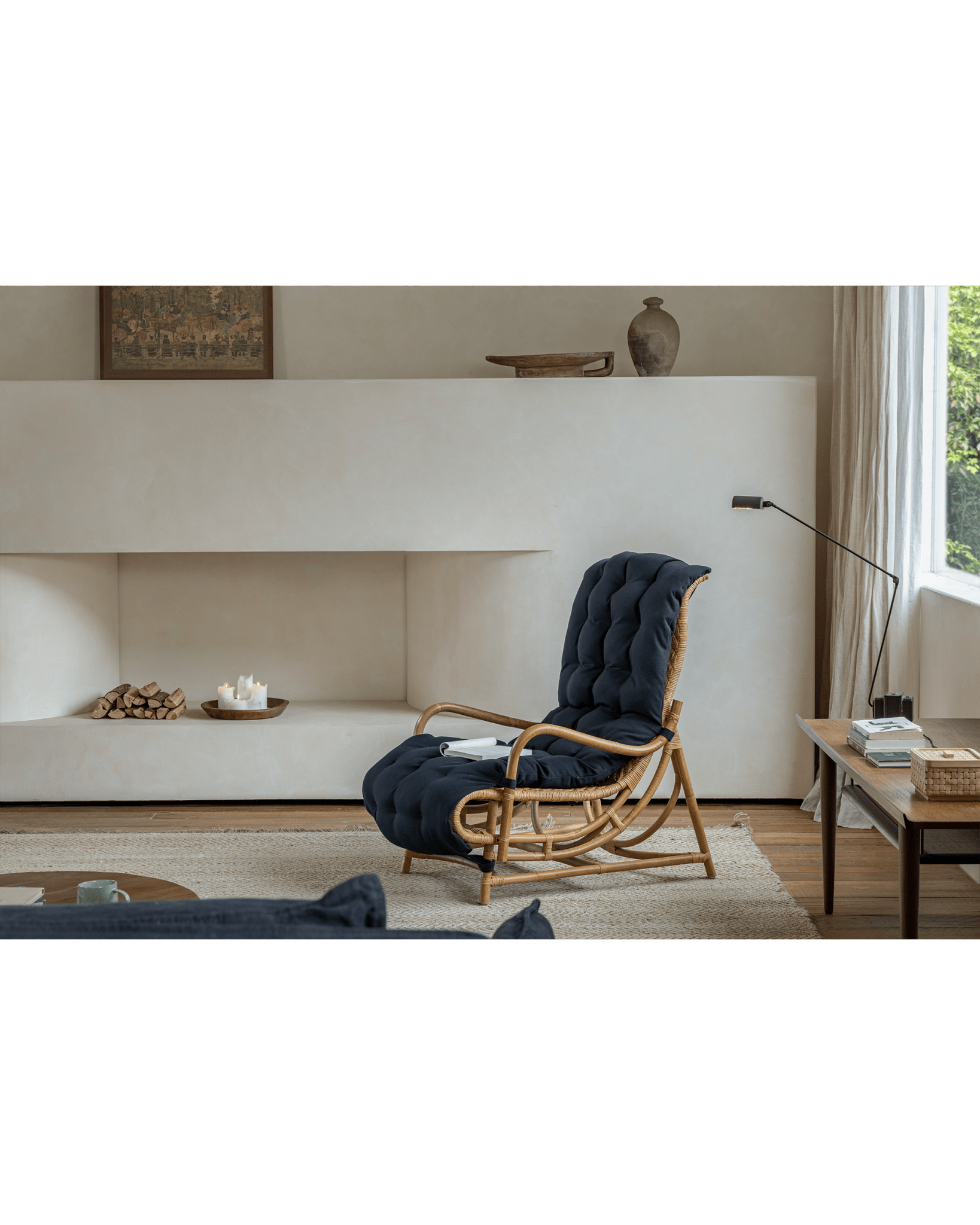 Chaise longue en rotin Nalgae