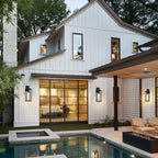 Lot de 4 appliques murales d'extérieur à 1 lampe avec finition noir mat et abat-jour en verre transparent