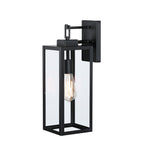 Lot de 4 appliques murales d'extérieur à 1 lampe avec finition noir mat et abat-jour en verre transparent