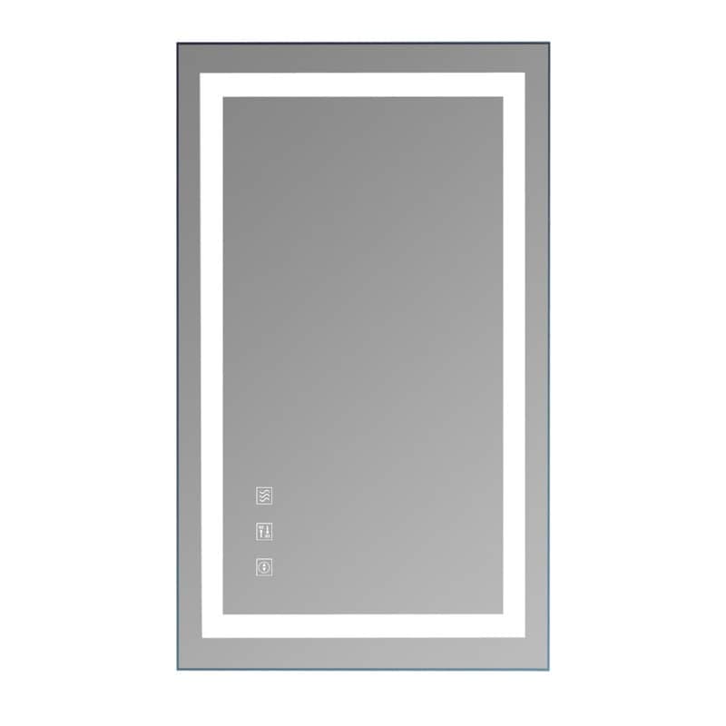 Miroir de salle de bain tactile à LED tricolore avec lumières à intensité variable