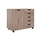 Commode de rangement en bois à 5 tiroirs avec roulettes - Organisateur d'artisanat et tiroir de maquillage pour placard et chambre