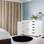 Commode de rangement en bois à 5 tiroirs avec roulettes - Organisateur d'artisanat et tiroir de maquillage pour placard et chambre