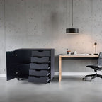 Commode de rangement en bois à 5 tiroirs avec roulettes - Organisateur d'artisanat et tiroir de maquillage pour placard et chambre