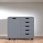 Commode de rangement en bois à 5 tiroirs avec roulettes - Organisateur d'artisanat et tiroir de maquillage pour placard et chambre