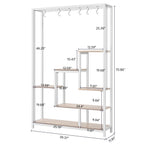 Support pour plantes d'intérieur haut à 5 niveaux, étagère pour plantes de 180 cm avec 10 crochets de suspension