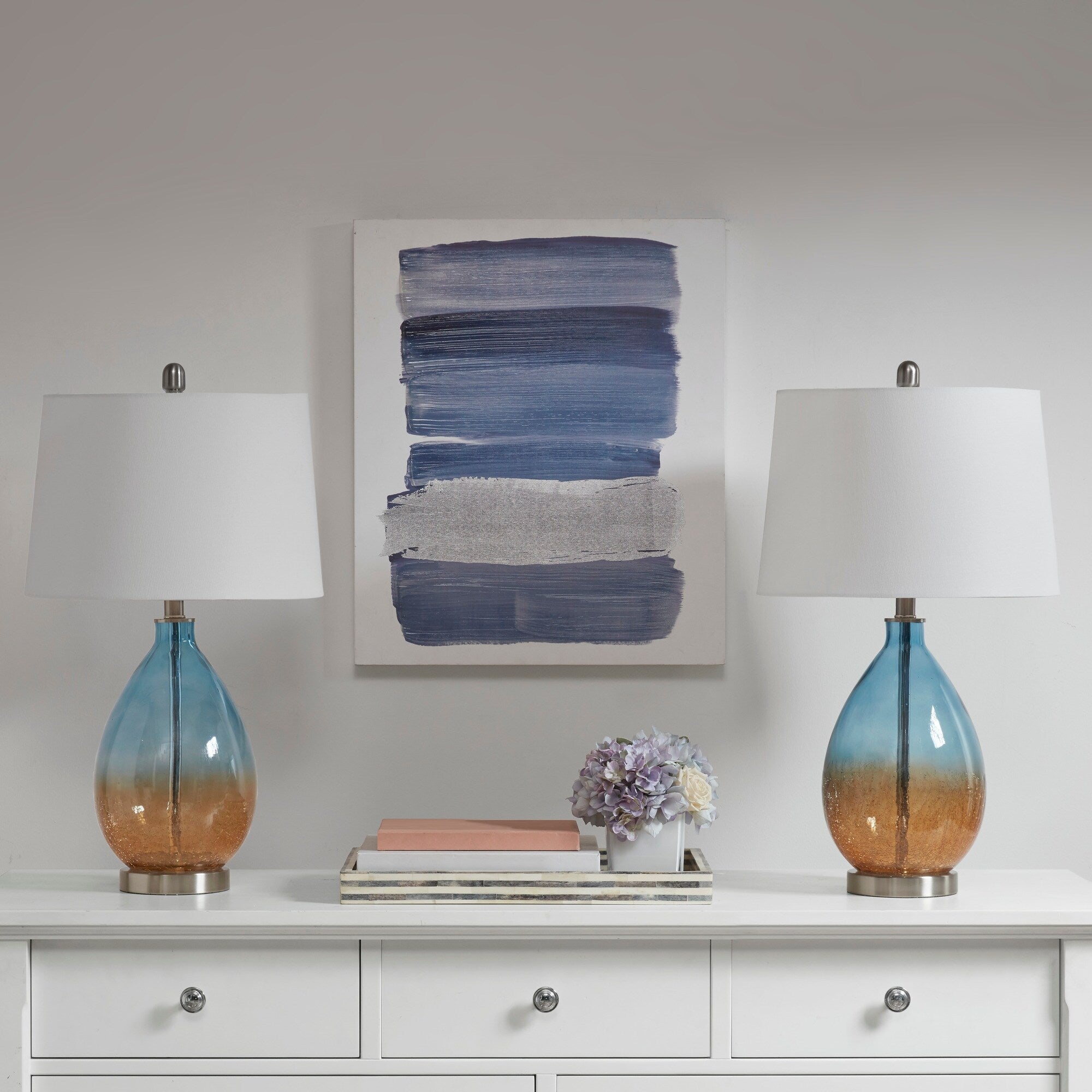 Lampe de table Cortina en verre ombré 510 Design, lot de 2