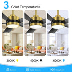 Ventilateur de plafond LED Breezary 65/52/42 à 5 pales avec kit d'éclairage et télécommande