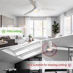 Ventilateur de plafond encastré de style campagnard de 52 pouces avec éclairage et télécommande, moteur CC réversible