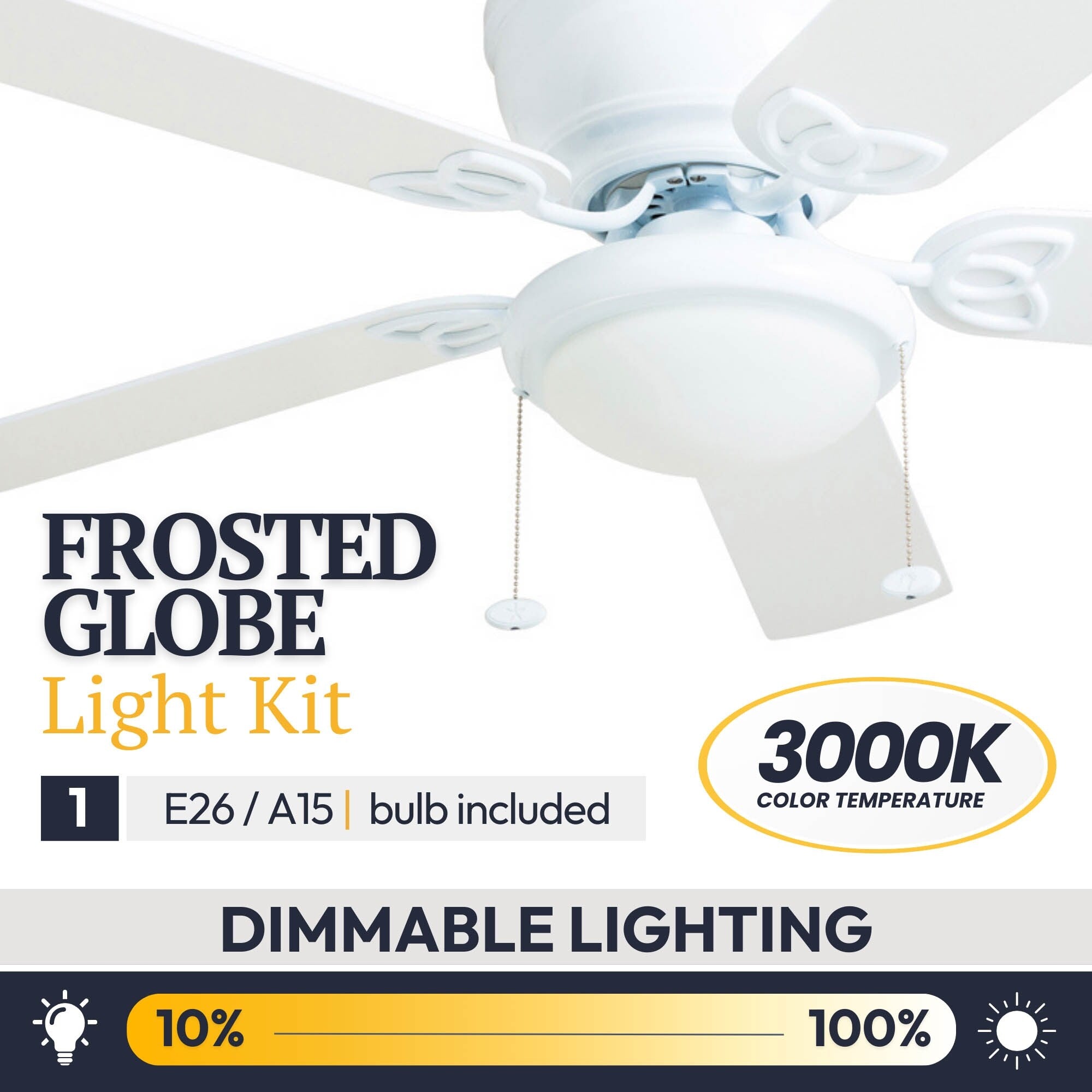 Ventilateur de plafond LED d'intérieur traditionnel Prominence Home Benton avec lumière et chaînes de traction