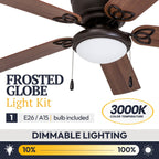 Ventilateur de plafond LED d'intérieur traditionnel Prominence Home Benton avec lumière et chaînes de traction