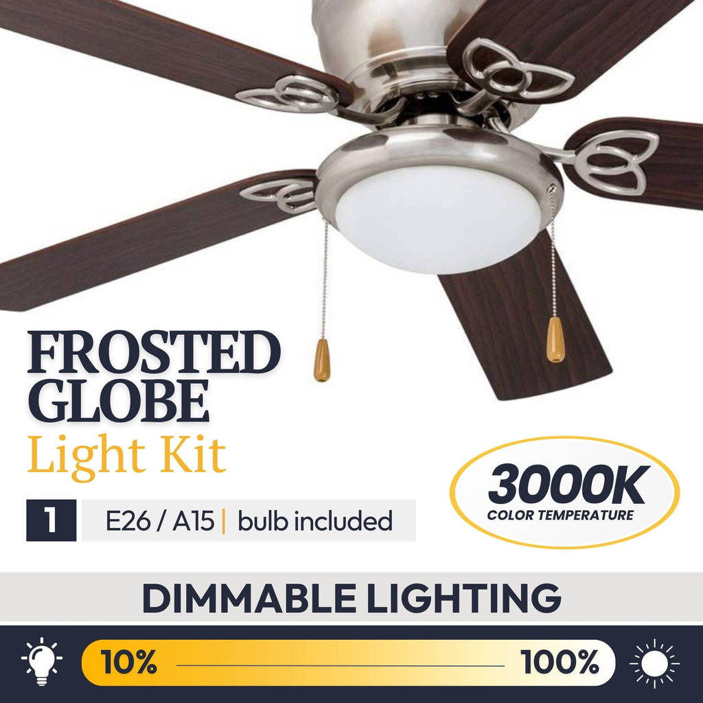 Ventilateur de plafond LED d'intérieur traditionnel Prominence Home Benton avec lumière et chaînes de traction