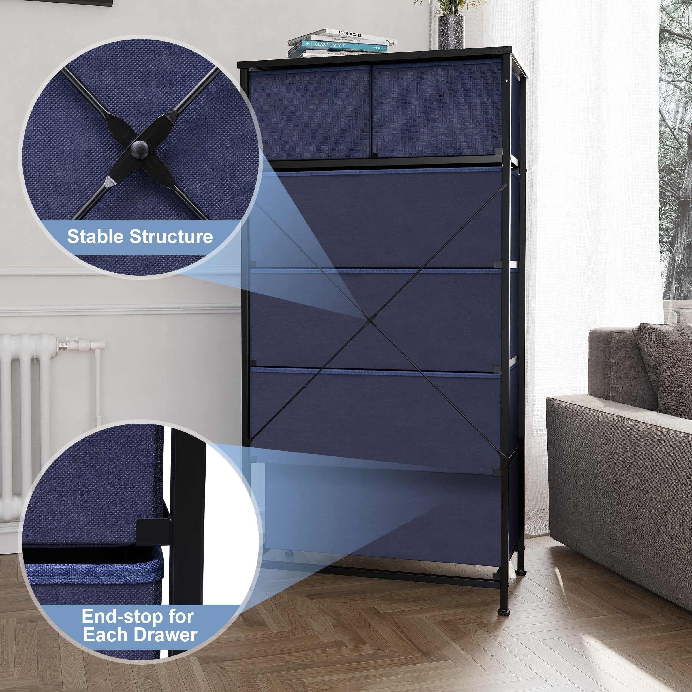 Commode verticale à 6 tiroirs de Crestlive Products