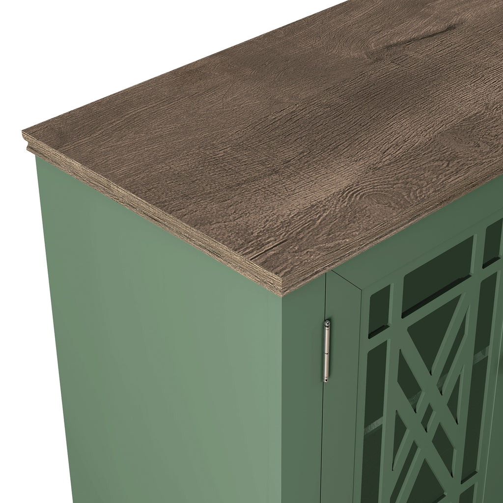 Buffet d'appoint de cuisine en bois de style vintage de 63 po de largeur