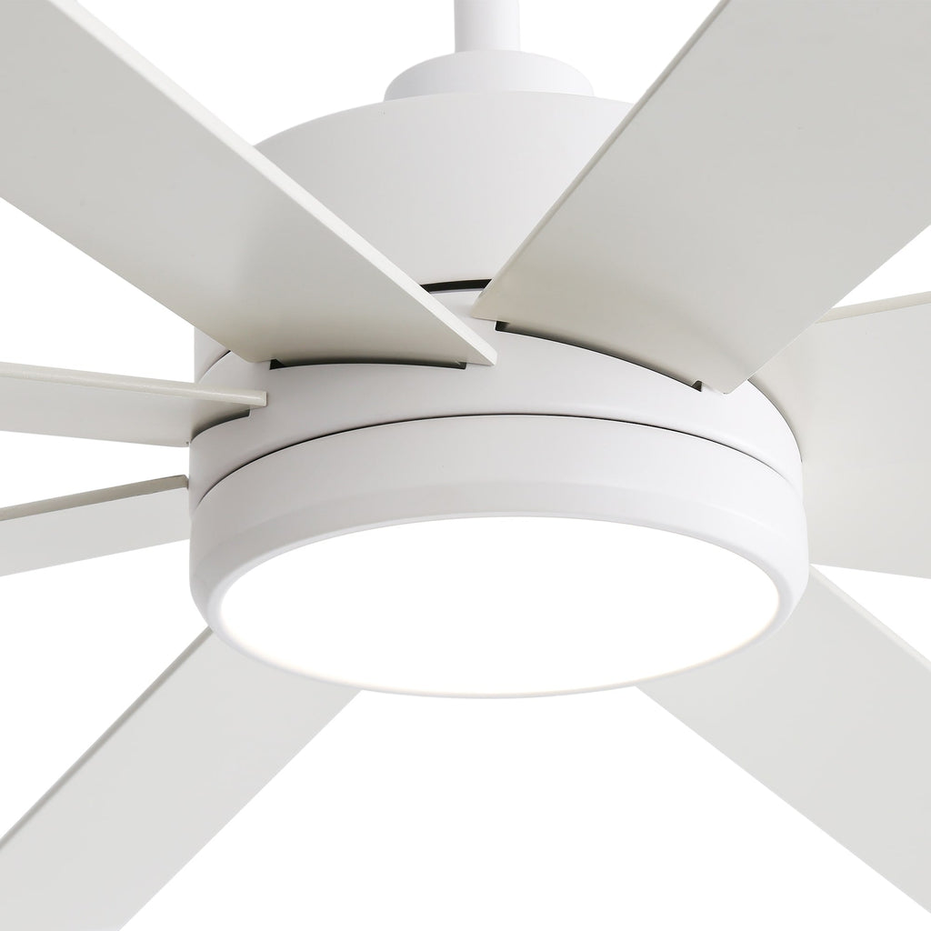 Ventilateur de plafond LED noir à 8 pales de 65 pouces avec éclairage et télécommande