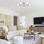 Plafonnier semi-encastré Spoutnik noir/doré pour salon, cuisine, bureau, chambre à coucher, hall d'entrée