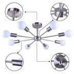 Plafonnier semi-encastré Spoutnik noir/doré pour salon, cuisine, bureau, chambre à coucher, hall d'entrée