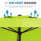 Parasol de marché rectangulaire de 8 x 10 pieds avec manivelle et inclinaison, résistant aux UV