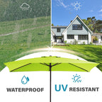 Parasol de marché rectangulaire de 8 x 10 pieds avec manivelle et inclinaison, résistant aux UV