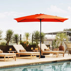 Parasol de marché rectangulaire de 8 x 10 pieds avec manivelle et inclinaison, résistant aux UV