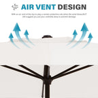 Parasol de marché rectangulaire de 8 x 10 pieds avec manivelle et inclinaison, résistant aux UV