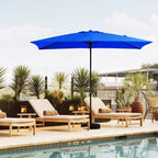 Parasol de marché rectangulaire de 8 x 10 pieds avec manivelle et inclinaison, résistant aux UV