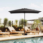 Parasol de marché rectangulaire de 8 x 10 pieds avec manivelle et inclinaison, résistant aux UV