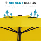 Parasol de marché rectangulaire de 8 x 10 pieds avec manivelle et inclinaison, résistant aux UV