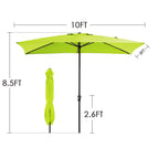 Parasol de marché rectangulaire de 8 x 10 pieds avec manivelle et inclinaison, résistant aux UV