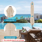 Parasol de marché rectangulaire de 8 x 10 pieds avec manivelle et inclinaison, résistant aux UV