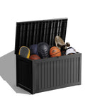 Coffre de rangement extérieur verrouillable en résine pour terrasse