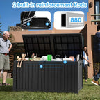 Coffre de rangement extérieur verrouillable en résine pour terrasse