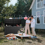 Coffre de rangement extérieur verrouillable en résine pour terrasse