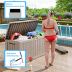 Coffre de rangement extérieur verrouillable en résine pour terrasse