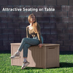 Coffre de rangement extérieur verrouillable en résine pour terrasse