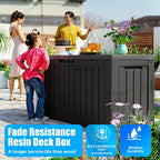 Coffre de rangement extérieur verrouillable en résine pour terrasse