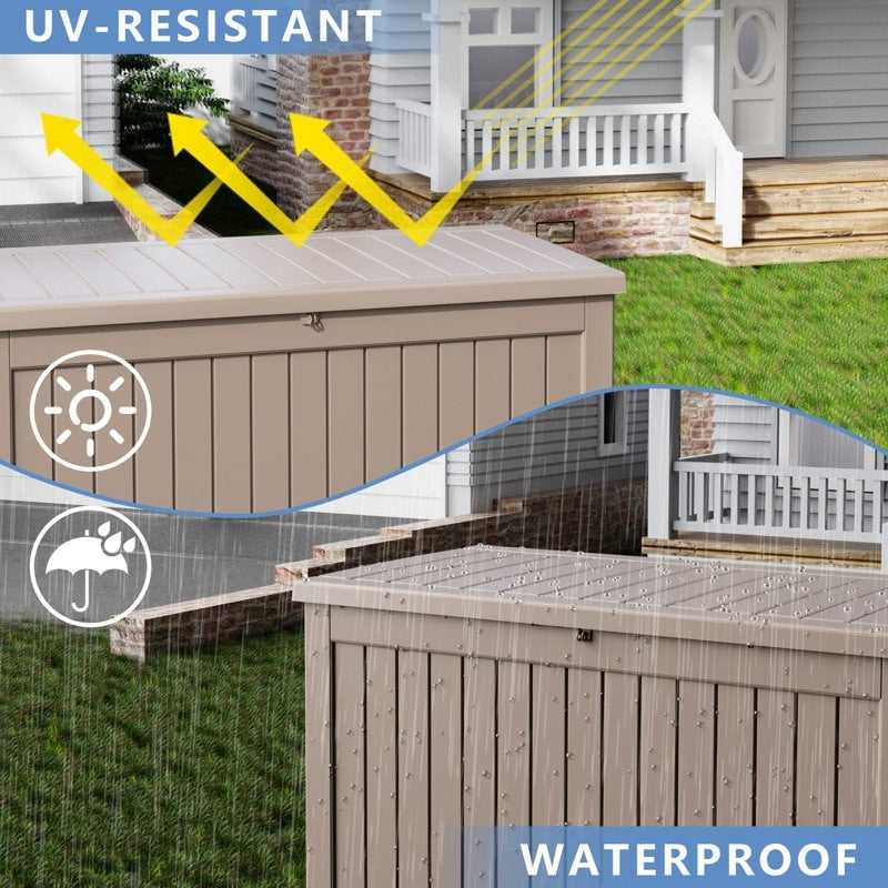 Coffre de rangement extérieur verrouillable en résine pour terrasse