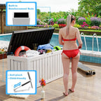 Coffre de rangement extérieur verrouillable en résine pour terrasse