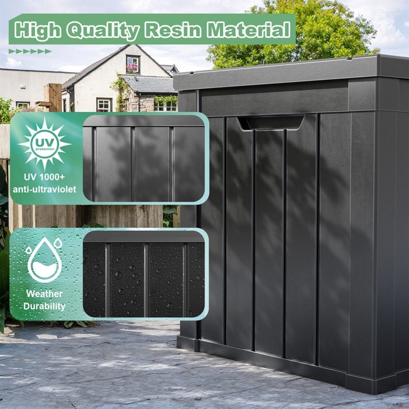 Coffre de rangement extérieur verrouillable en résine pour terrasse