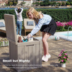 Coffre de rangement extérieur verrouillable en résine pour terrasse