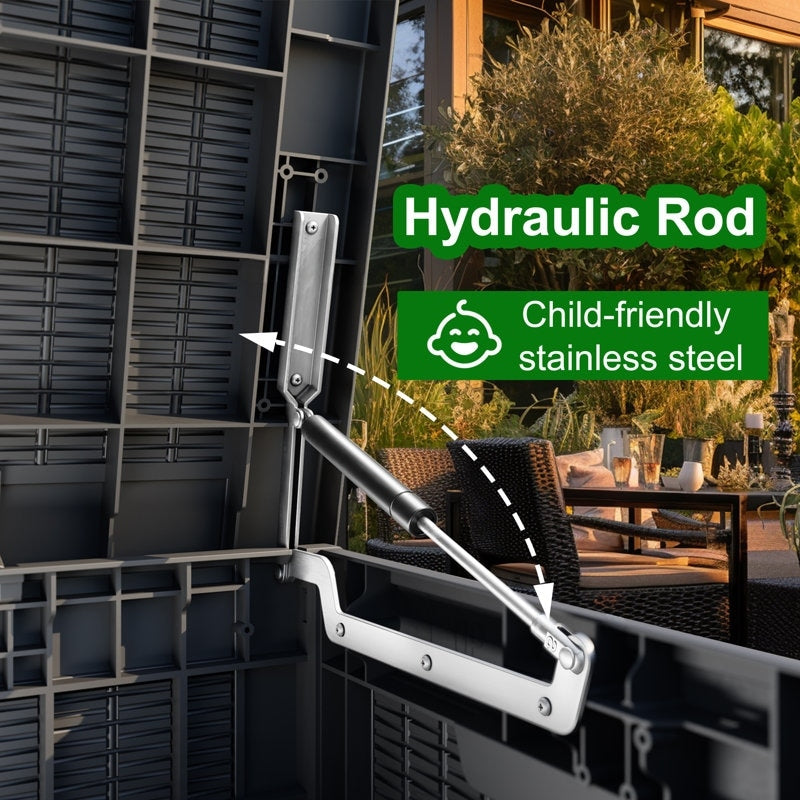 Coffre de rangement extérieur verrouillable en résine pour terrasse